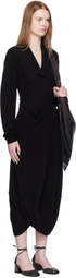 LEMAIRE Black V Neck Maxi Dress