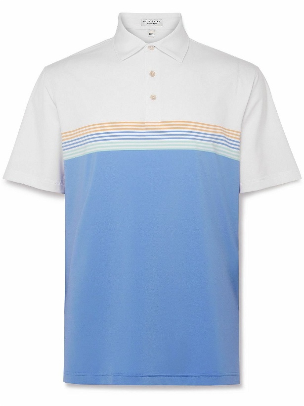 Photo: Peter Millar - Windham Striped Tech-Jersey Golf Polo Shirt - White
