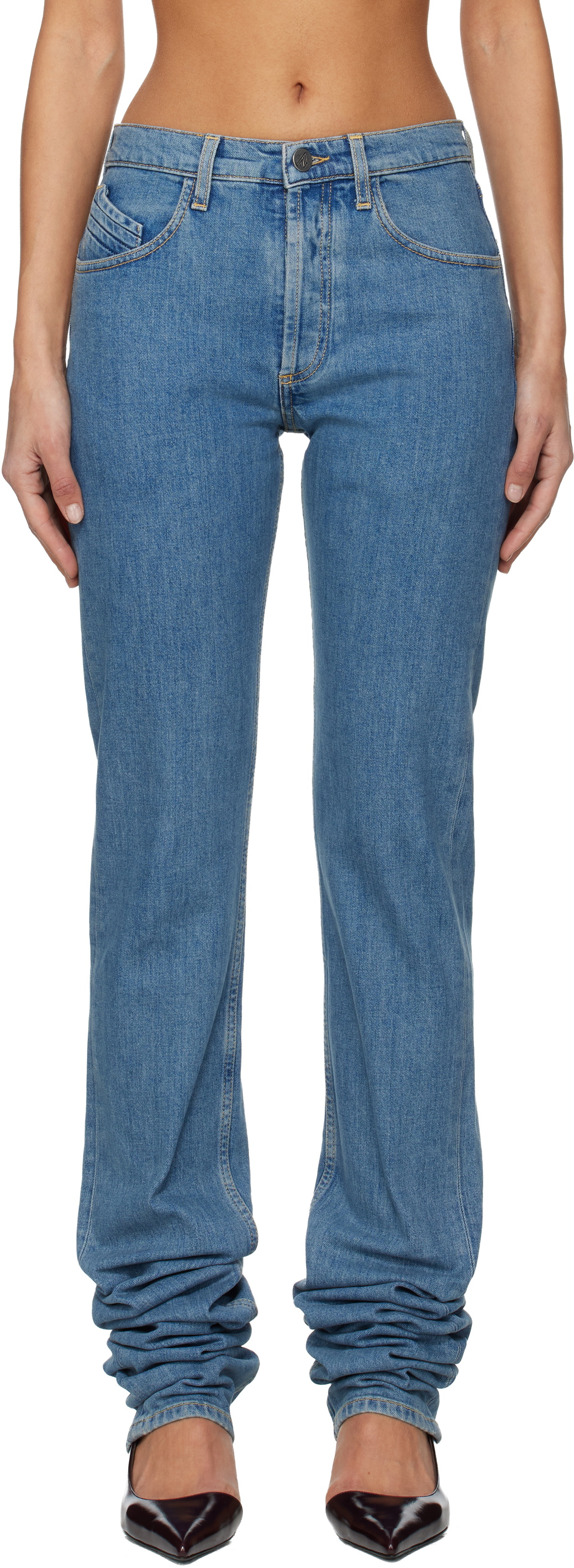 The Attico Blue Long Jeans
