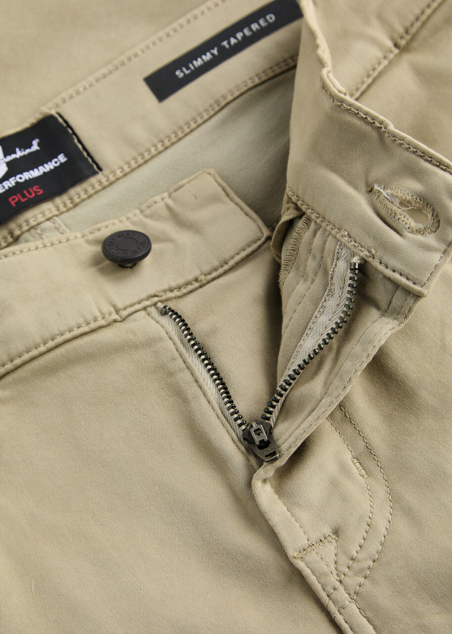 7 For All Mankind Slimmy Tapered Luxe Performance+ Stretch-cotton Chinos Beige
