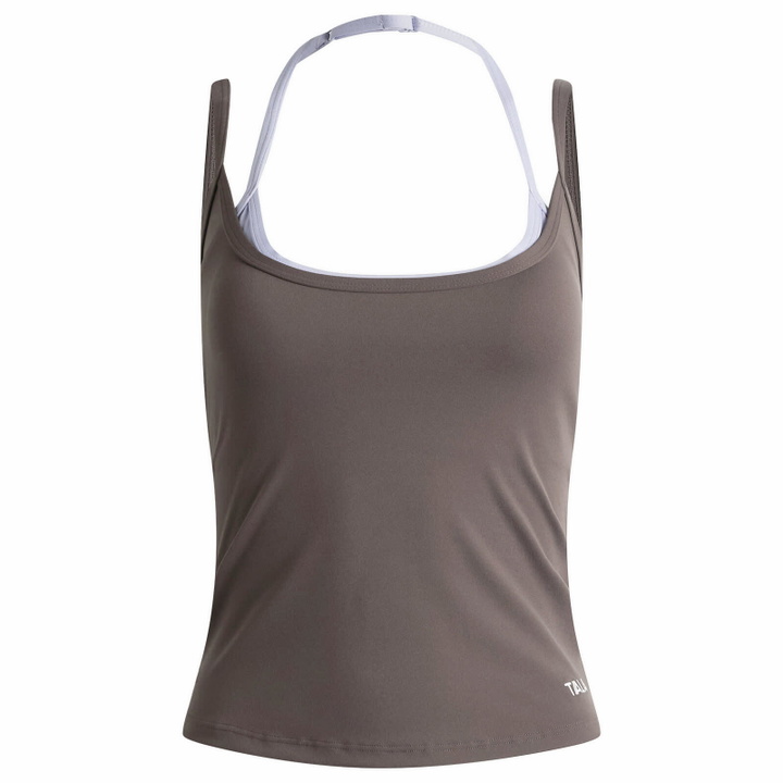 Photo: TALA Women's Double Layer Strappy Vest in Mocha Brown