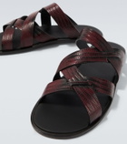 Manolo Blahnik Marvin croc-effect leather slides
