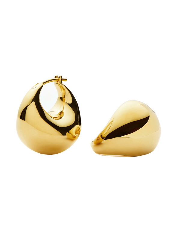Photo: Missoma Sculptural Dome Small 18kt Gold-plated Hoop Earrings - One Size