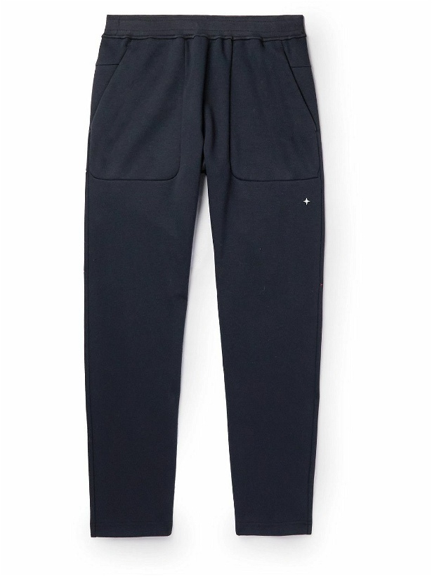 Photo: Stone Island - Tapered Logo-Embroidered Jersey Sweatpants - Blue