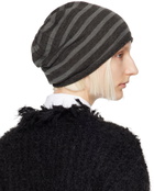 OPEN YY Gray Stripe Slouchy Beanie