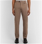 Oliver Spencer - Fishtail Tapered Organic Cotton-Twill Trousers - Neutrals