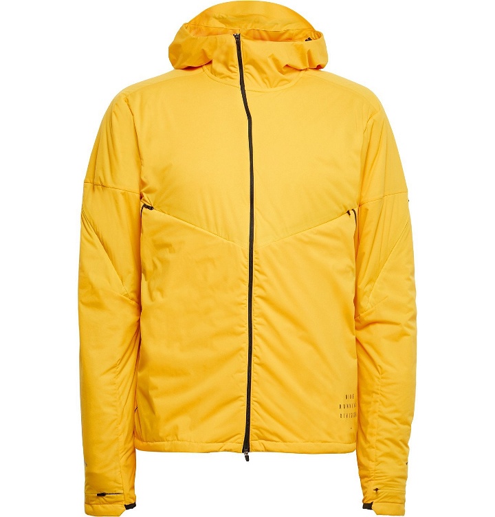 Photo: Nike Running - Run Division Dynamic Vent Logo-Print Shell Hooded Jacket - Yellow