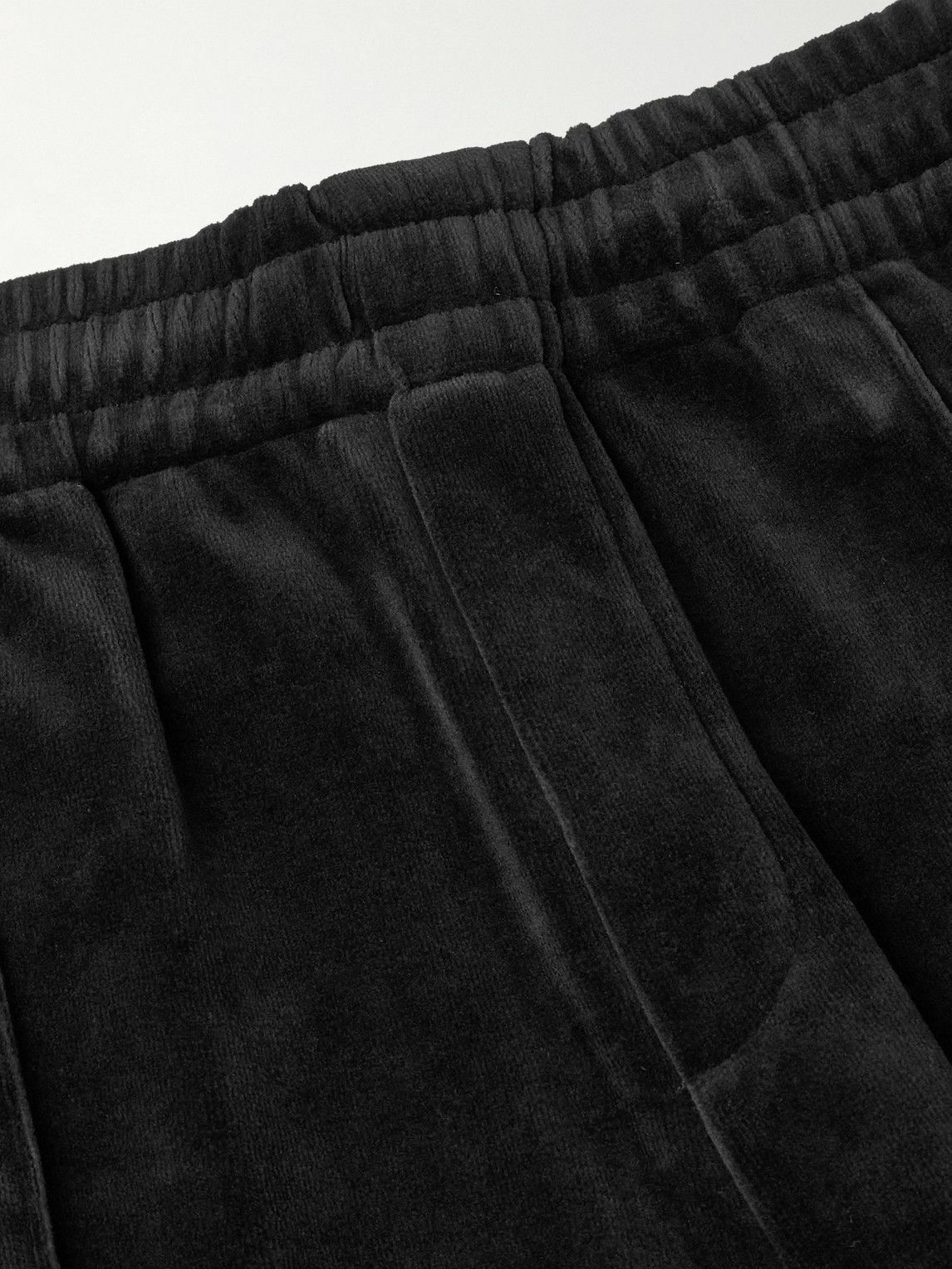 Casablanca - Straight-Leg Logo-Appliquéd Cotton-Blend Velour Sweatpants - Black