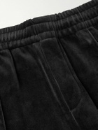 Casablanca - Straight-Leg Logo-Appliquéd Cotton-Blend Velour Sweatpants - Black