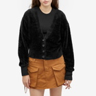 Good American Women's Fuzzy Cardigan in Black