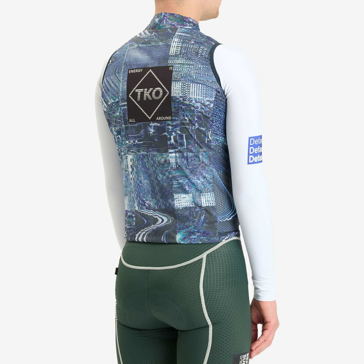 Pas Normal Studios Men's T.K.O. Mechanism Stow Away Gilet in Human Error Blue
