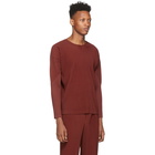 Homme Plisse Issey Miyake Red Pleats Long Sleeve T-Shirt