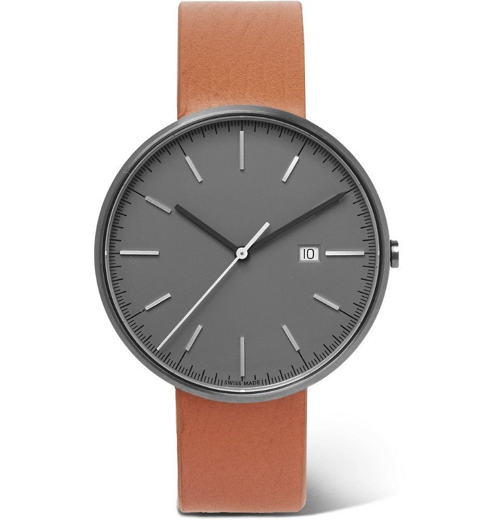 Photo: Uniform Wares - M40 PreciDrive Stainless Steel and Leather Watch - Gray