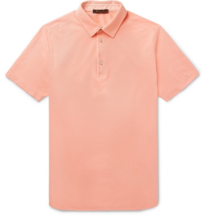 Photo: Loro Piana - Cotton-Piqué Polo Shirt - Orange