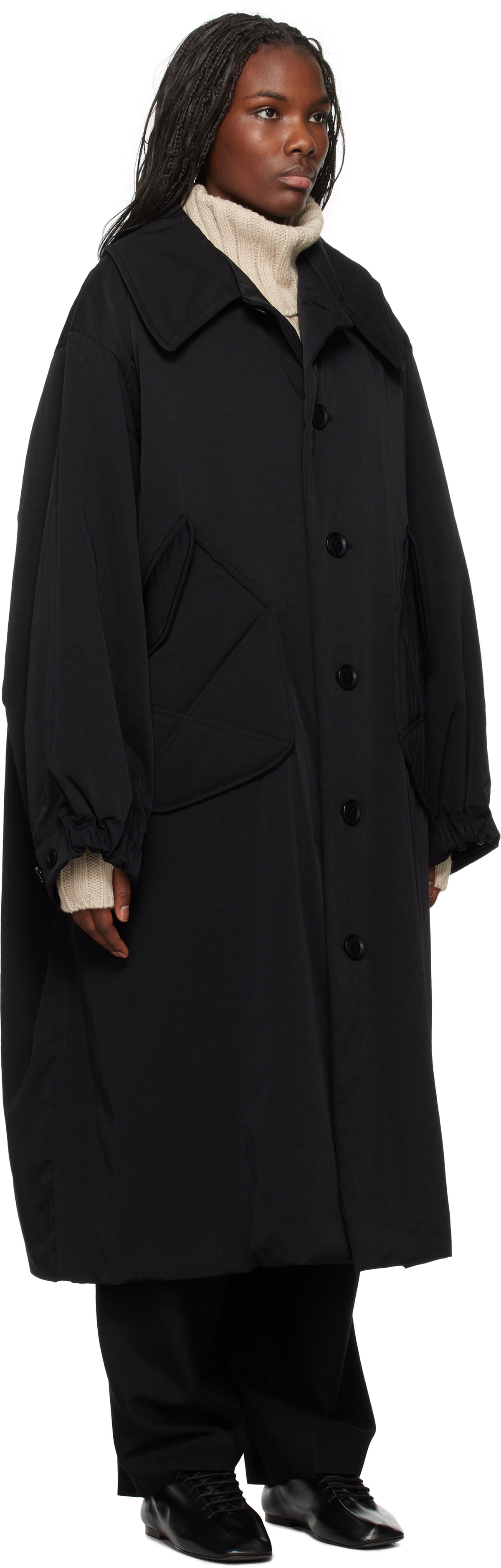 Y's Black NY/ Big Pocket Coat