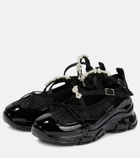 Simone Rocha Low Trek faux pearl-embellished shoes