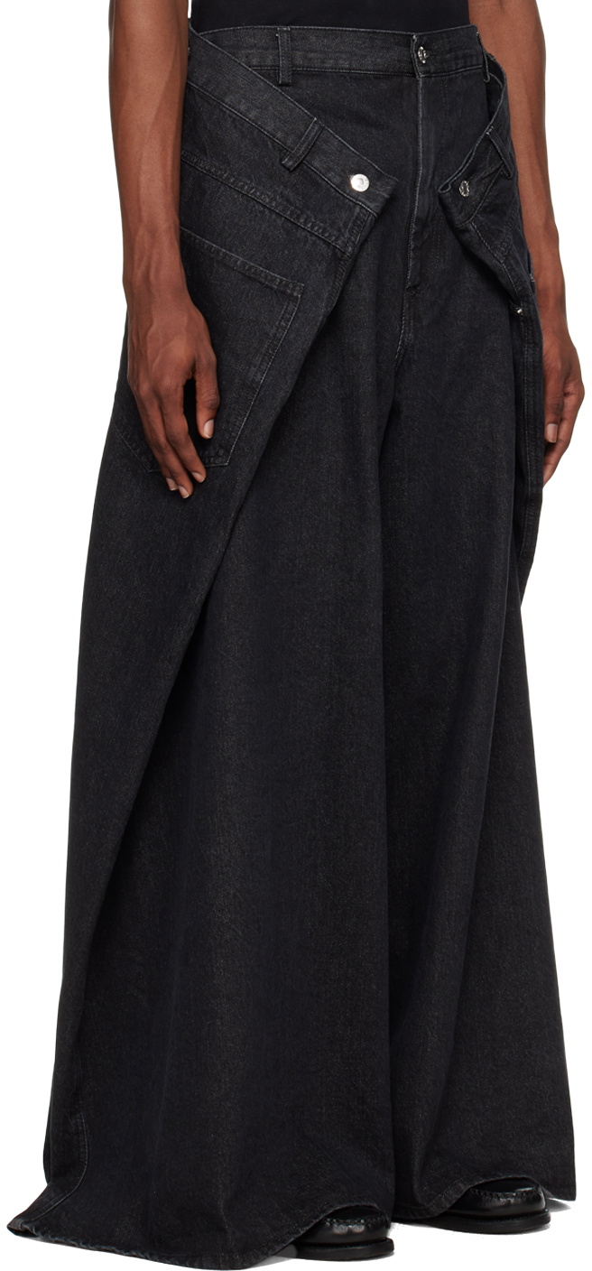 LU'U DAN Black Double Pleated Jeans LU'U DAN