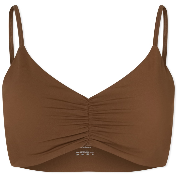 Photo: Adanola Women's Ultimate Ruched Front Sports Bra in Chocolate Brown