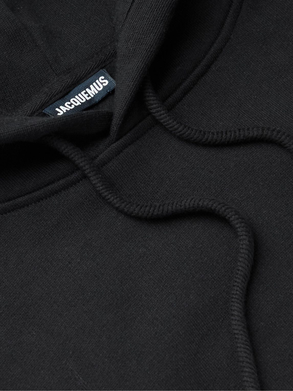 Embroidered signature black hoodie, Jacquemus