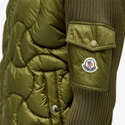 Moncler Men's Quilted Knit Jacket in Olive