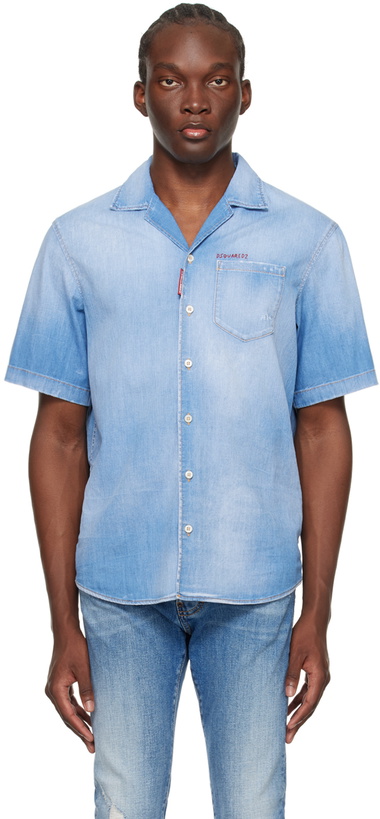 Photo: Dsquared2 Blue Notch Denim Shirt