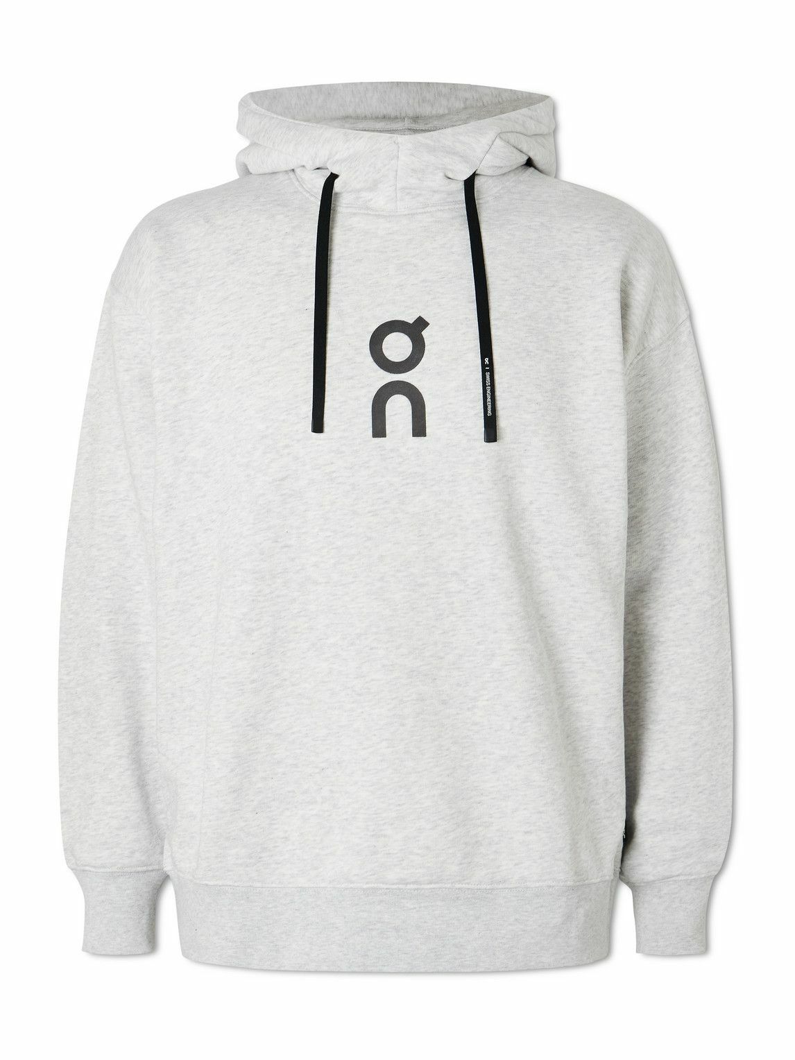 ON - Club Logo-Print Organic Cotton-Blend Jersey Hoodie - Gray