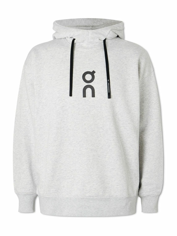 Photo: ON - Club Logo-Print Organic Cotton-Blend Jersey Hoodie - Gray