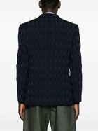 Labrum London Blue Double-Breasted Monogram Blazer