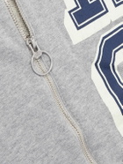 KAPITAL - KO.U Printed Cotton-Jersey Half-Zip Gilet - Gray