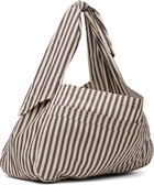 SC103 Taupe & Off-White Cocoon Sac Tote