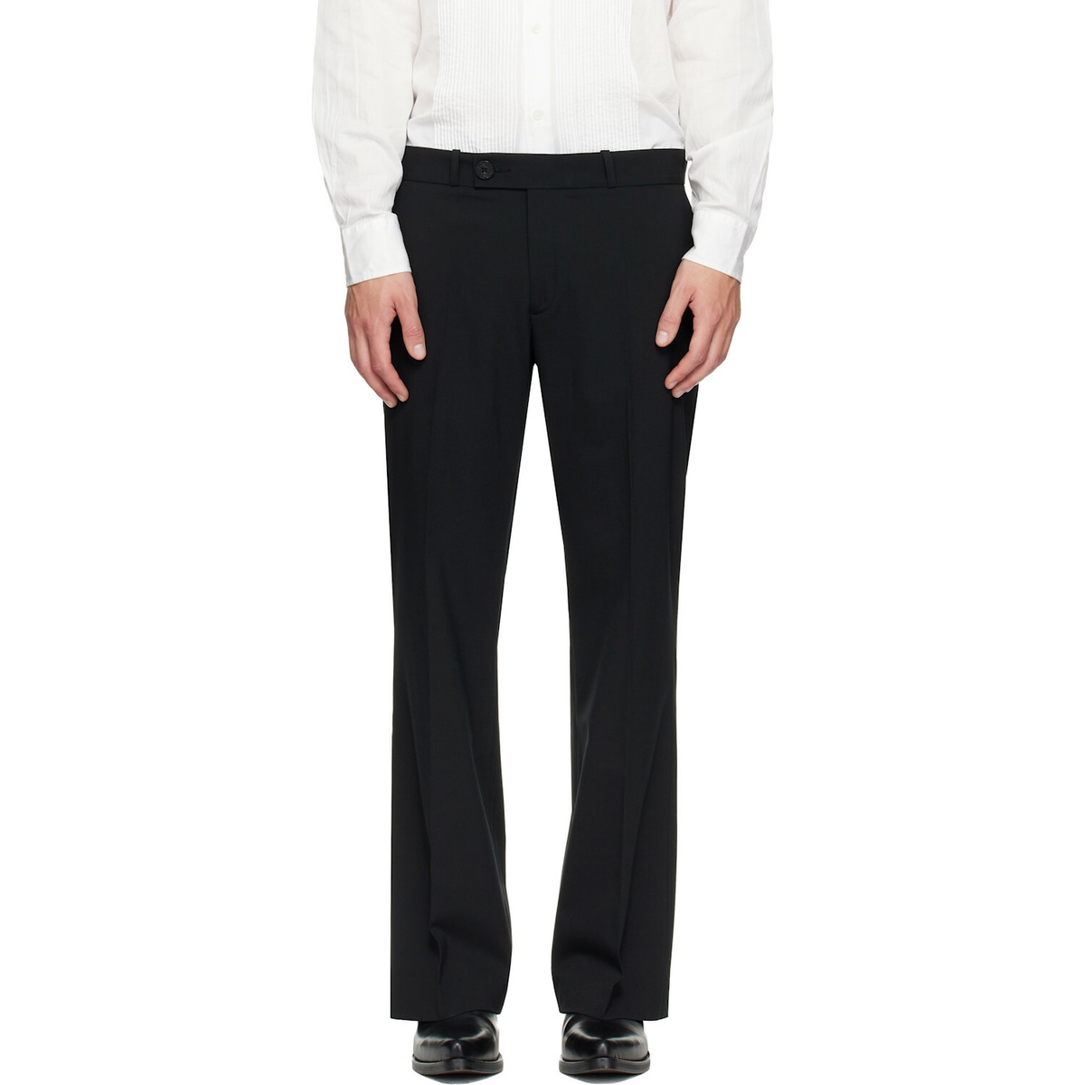Ernest W. Baker Black Loose Fit Flare Trousers