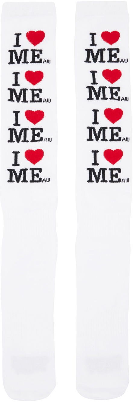 Ashley Williams White 'I Heart Me' Socks Ashley Williams