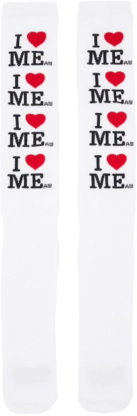 Photo: Ashley Williams White 'I Heart Me' Socks