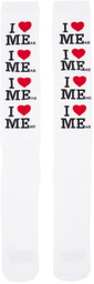 Ashley Williams White 'I Heart Me' Socks