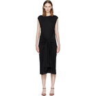 TOTEME Black Tie-Waist Jersey Midi Dress