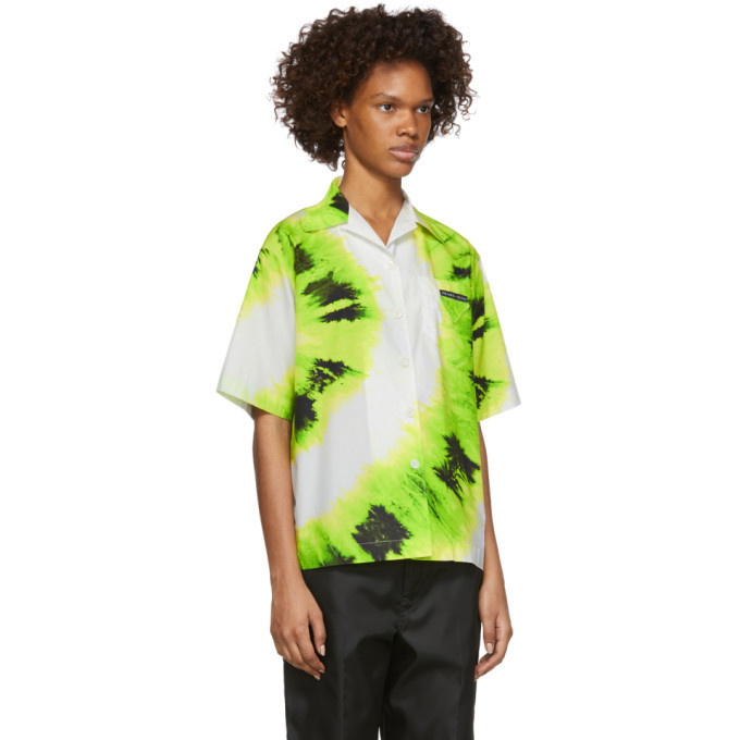 Prada Green Tie-Dye Short Sleeve Shirt Prada