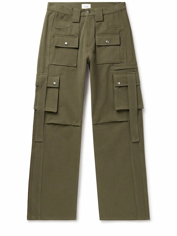 Photo: Rhude - Amaro Straight-Leg Cotton-Twill Cargo Trousers - Green