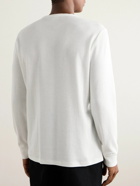 Ralph Lauren Purple label - Waffle-Knit Cotton and Silk-Blend T-Shirt - White