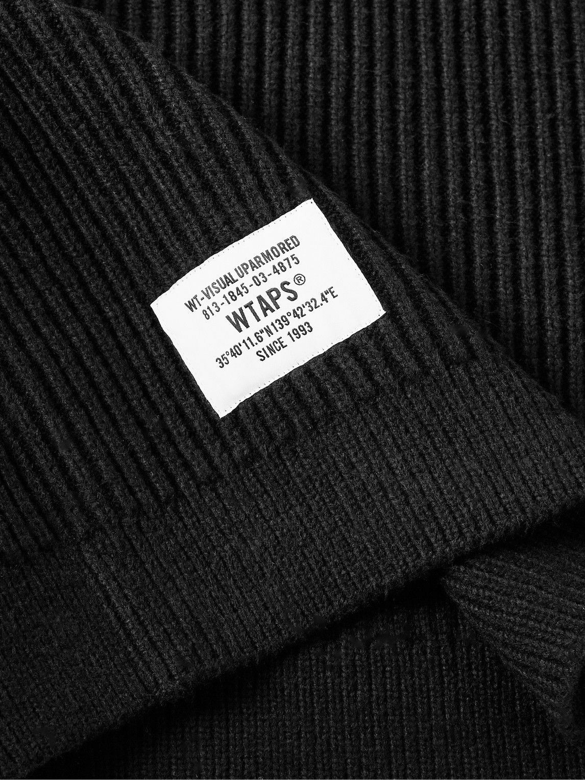 WTAPS - Logo-Appliquéd Ribbed-Knit Sweater - Black WTAPS