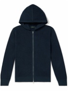 Theory - Myhlo Waffle-Knit Cotton-Blend Zip-Up Hoodie - Blue