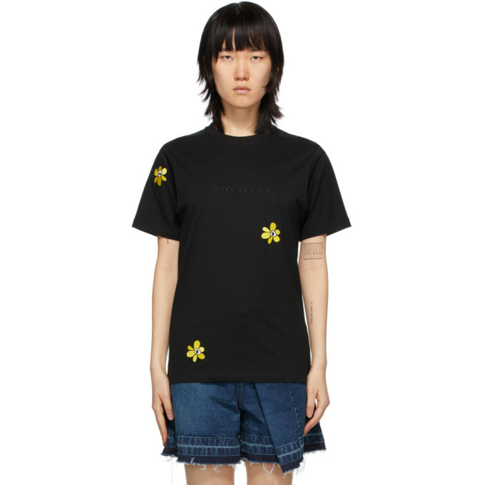 Photo: Perks and Mini SSENSE Exclusive Black Embroidered T-Shirt
