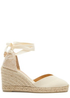 Castañer Chiara 80 Canvas Wedge Espadrilles Ivory