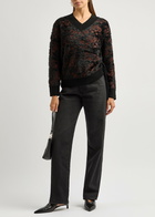 High Respond Floral-jacquard Brushed-knit Jumper Black