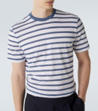 Dunhill Striped linen and cotton T-shirt