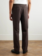 Saman Amel - Straight-Leg Cotton-Blend Trousers - Brown