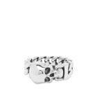 Alexander McQueen Men's Skull Chain Ring in Silver