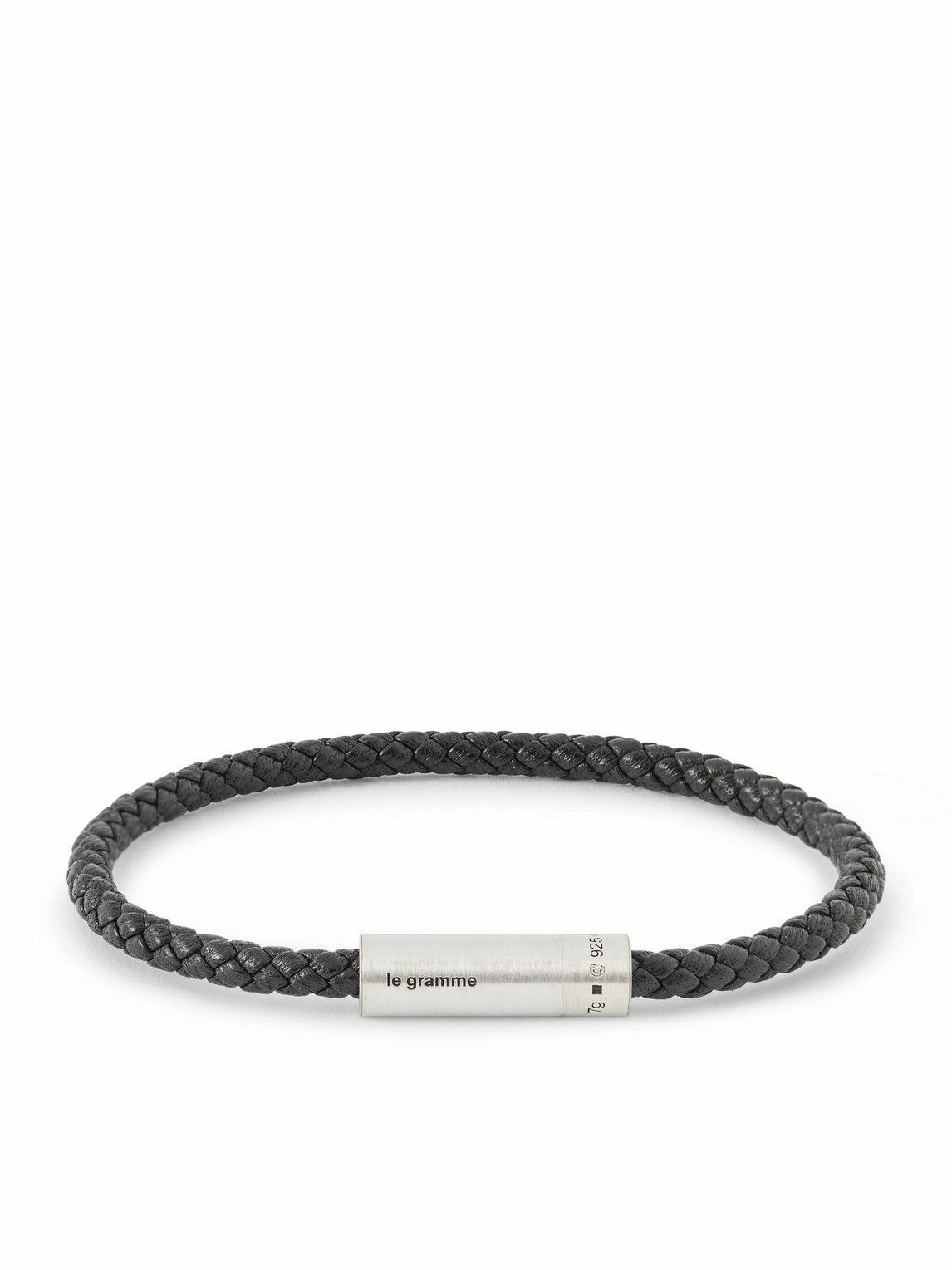 Le Gramme - 7g Sterling Silver and Leather Cable Bracelet - Black