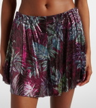 Rabanne Printed chainmail shorts