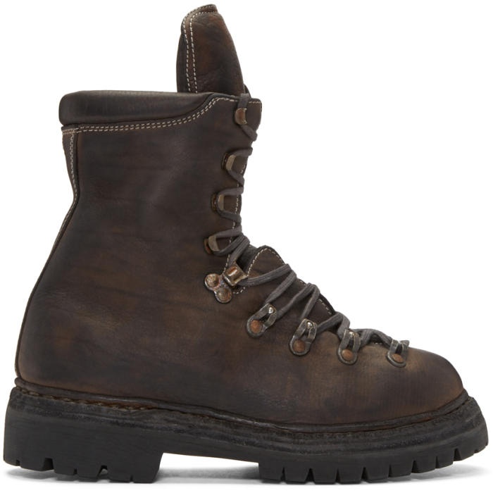 Photo: Guidi Brown Leather Lace-Up Boots