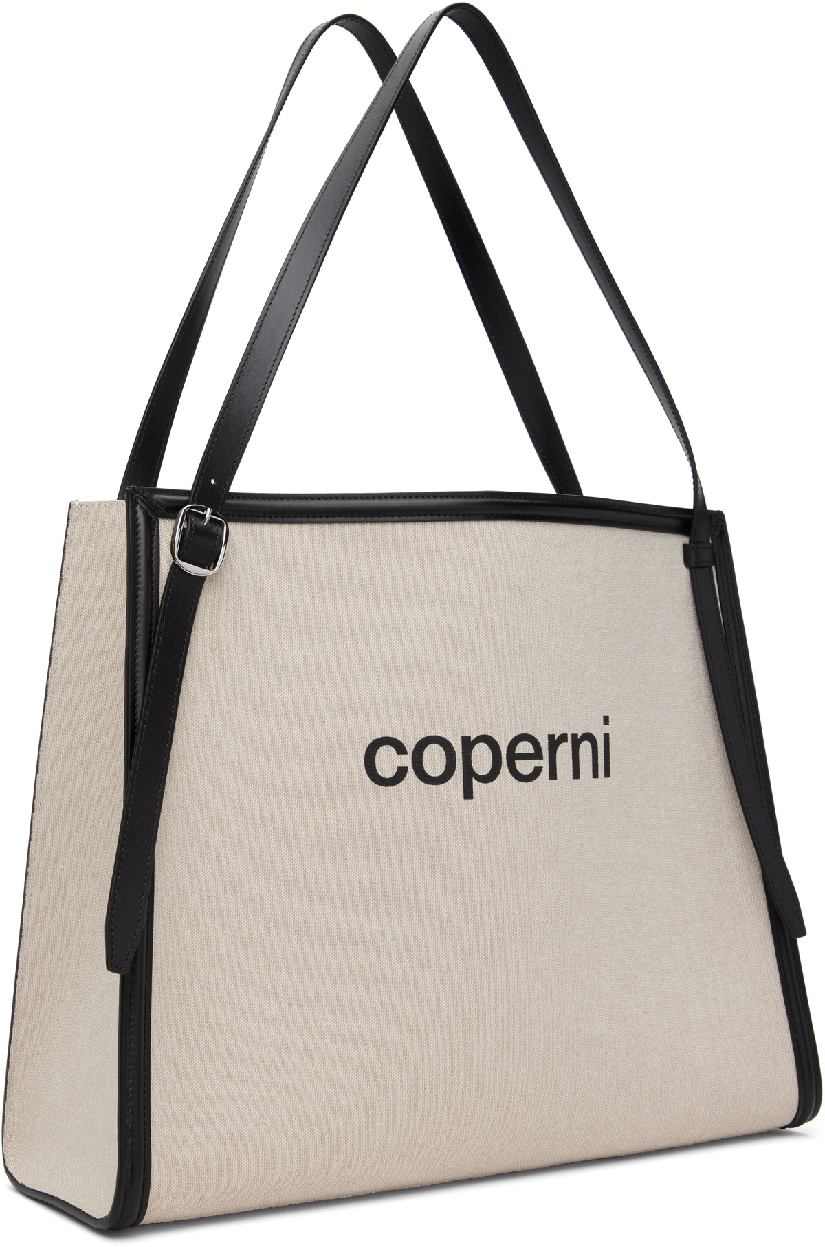 Coperni Beige Branded Canvas Belt Tote